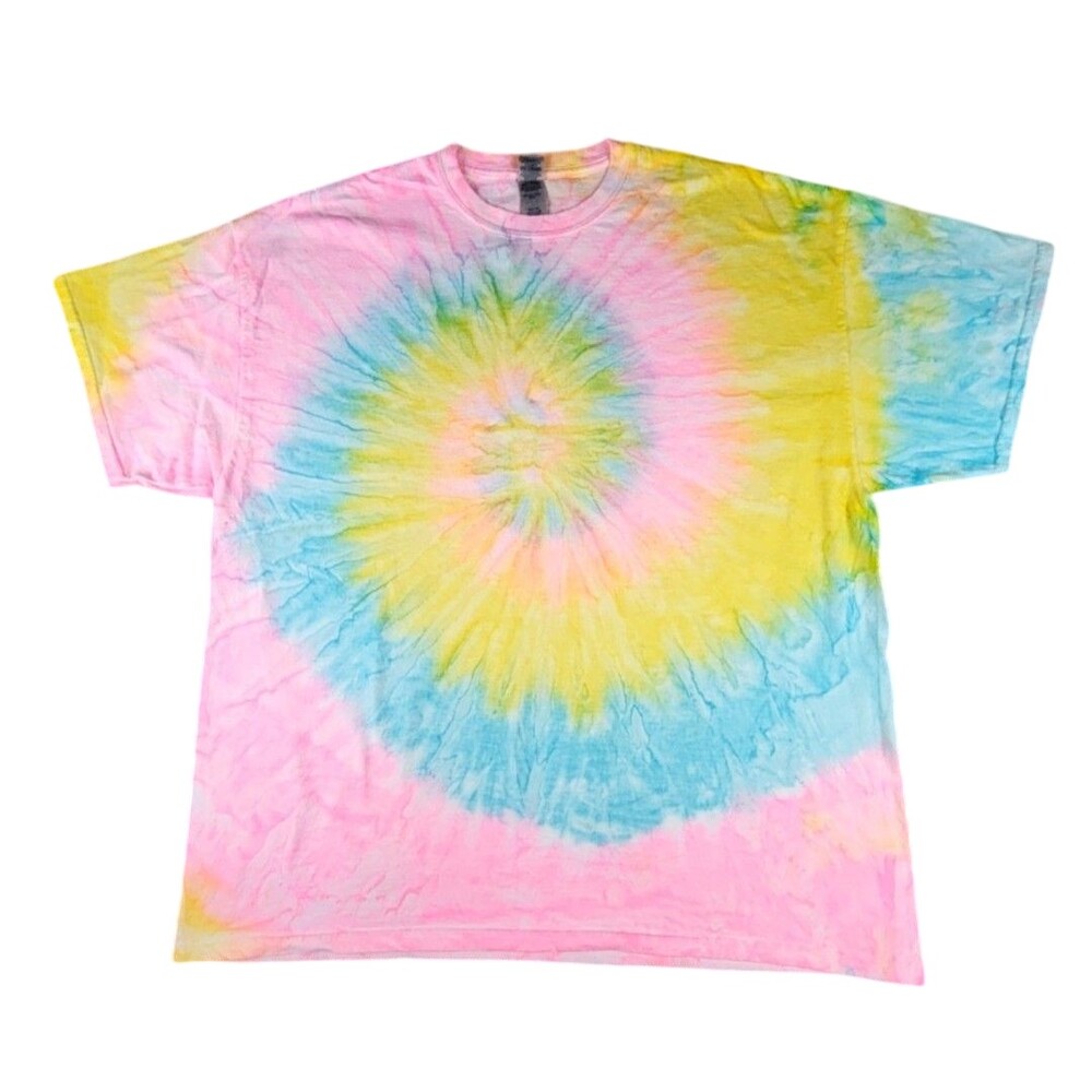 Gildan Shirt Mens 2XL Multicolor Tie Dye Spiral Graphic Tee Heavy Cotton